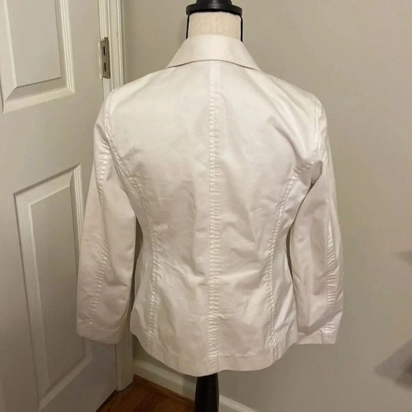Brooks Brothers Cotton Blazer Jacket Coat Front Pockets Button Front Cream 4 - Picture 5 of 13